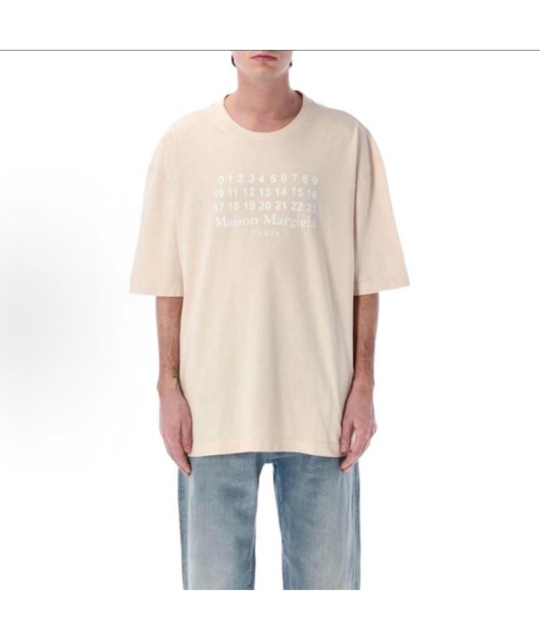 MAISON MARGIELA Бежевая хлопковая футболка, фото 4