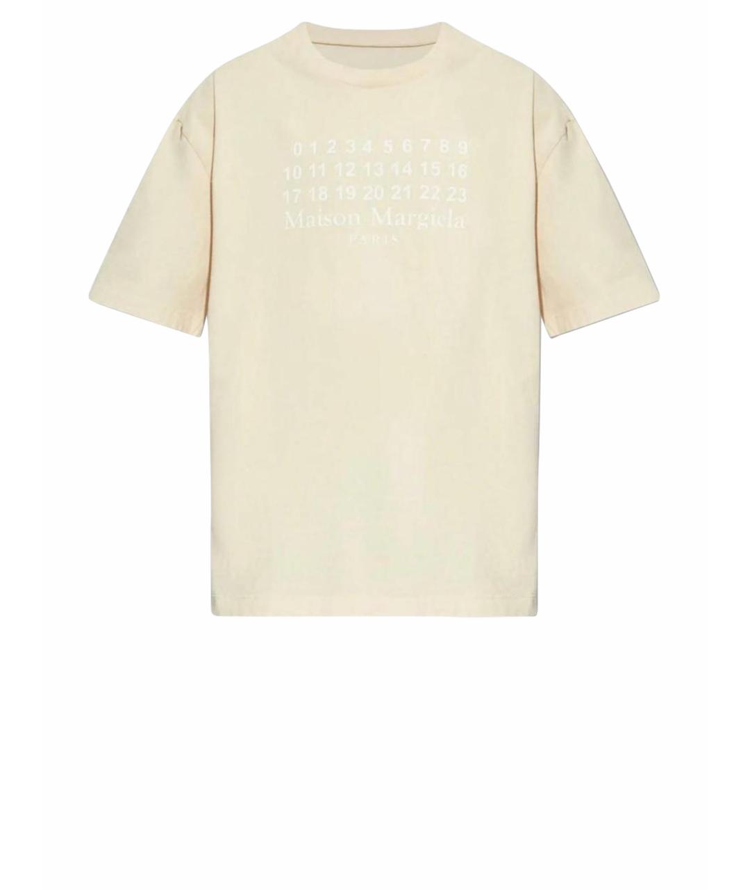MAISON MARGIELA Бежевая хлопковая футболка, фото 1