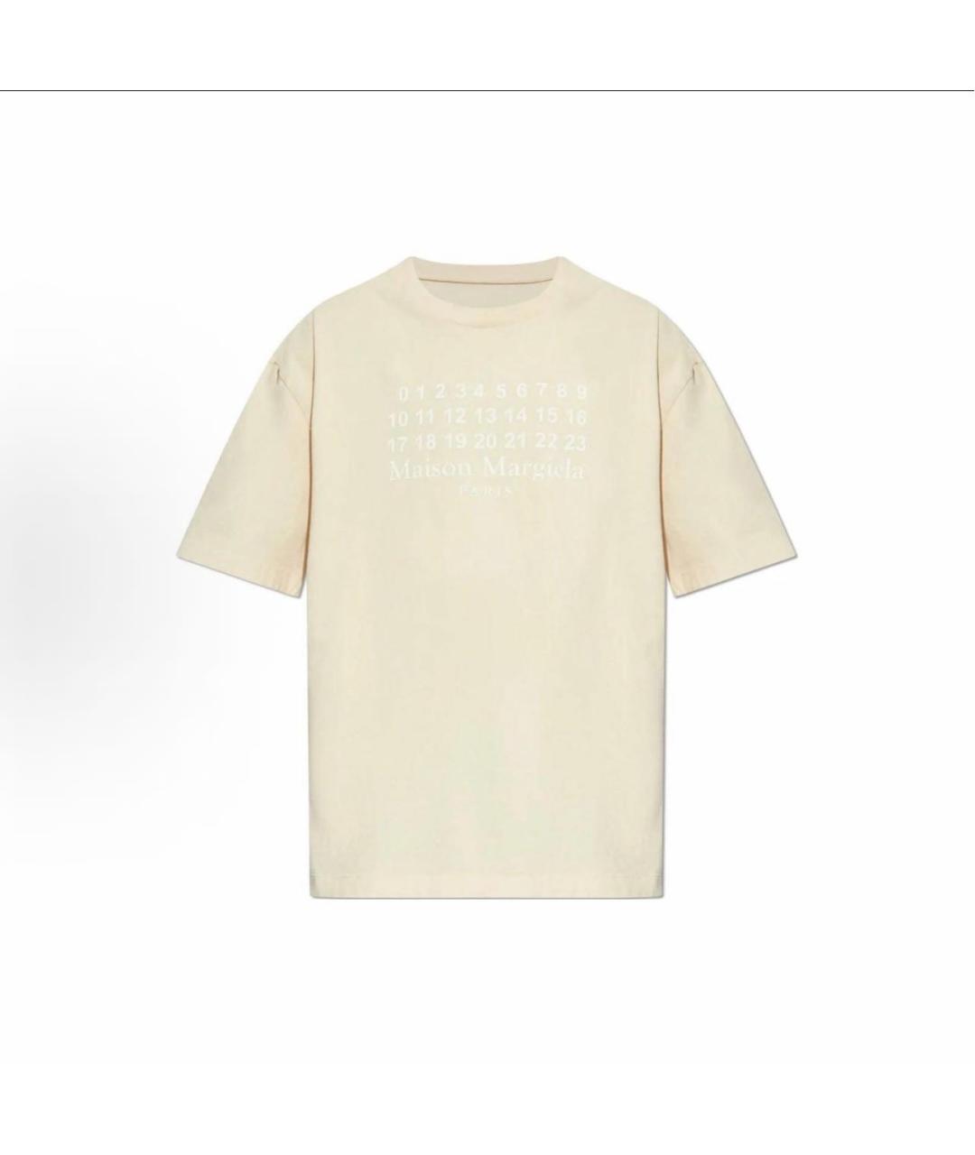 MAISON MARGIELA Бежевая хлопковая футболка, фото 6