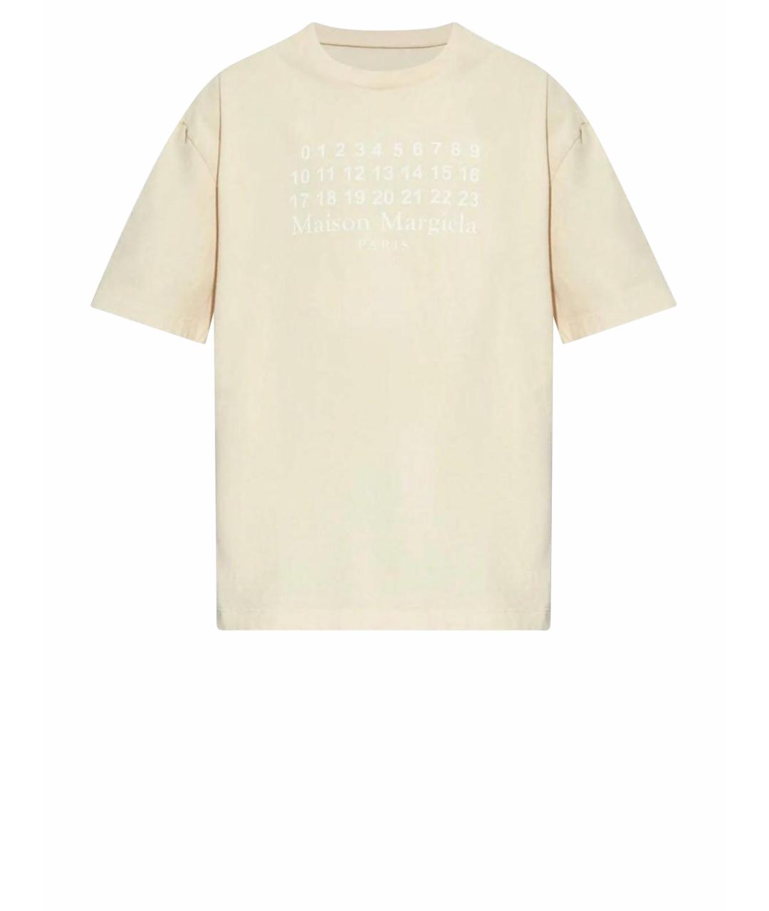 MAISON MARGIELA Бежевая хлопковая футболка, фото 1