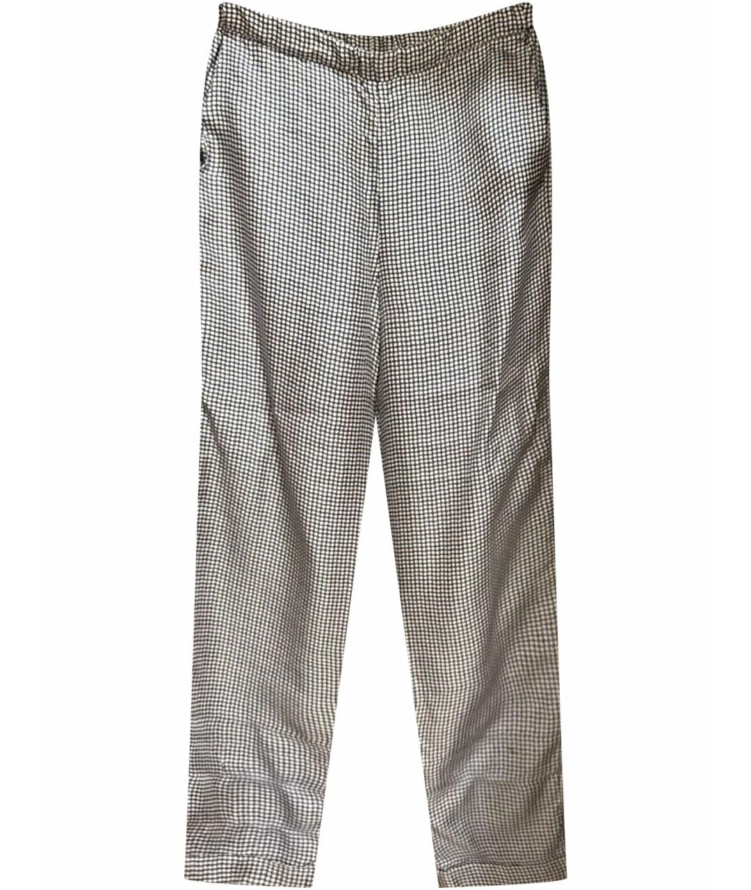 'S MAX MARA Синие шелковые прямые брюки, фото 1