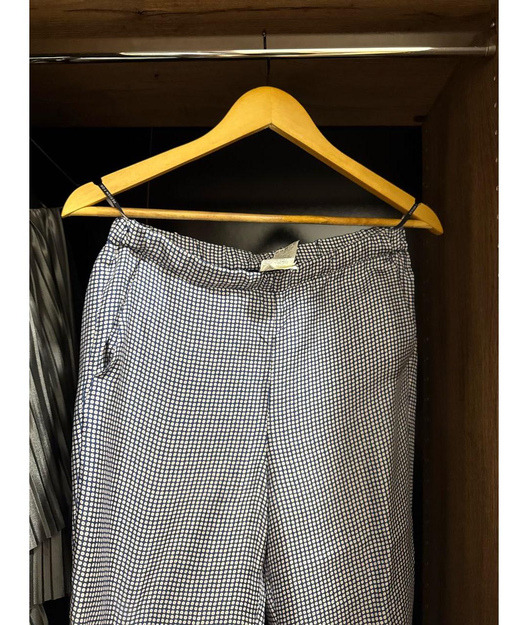 'S MAX MARA Синие шелковые прямые брюки, фото 4