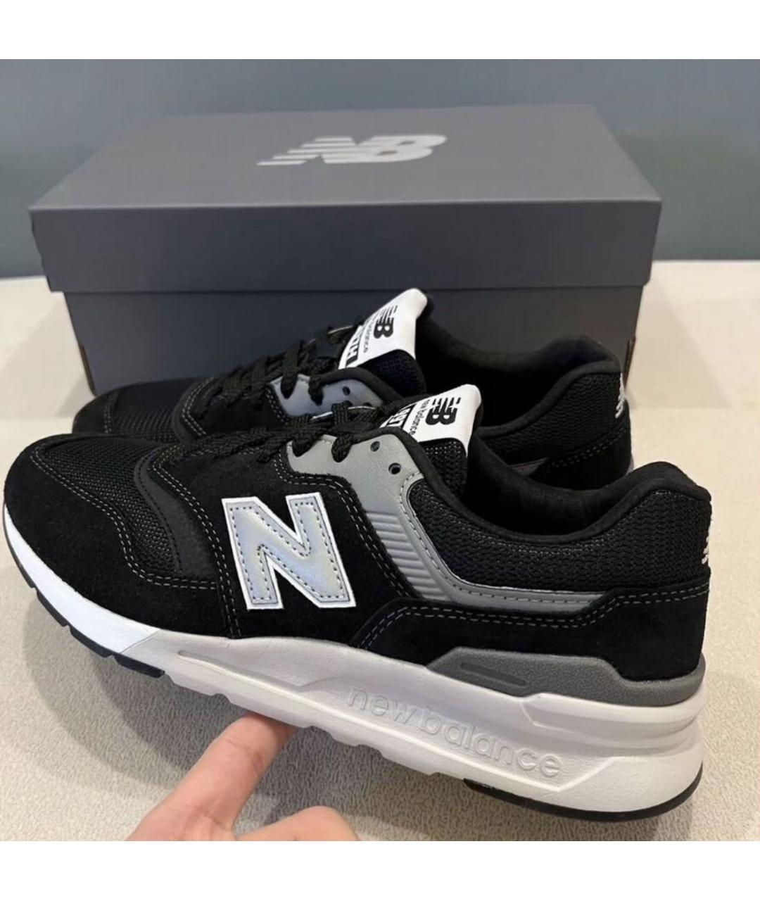 NEW BALANCE Черные замшевые низкие кроссовки / кеды, фото 5