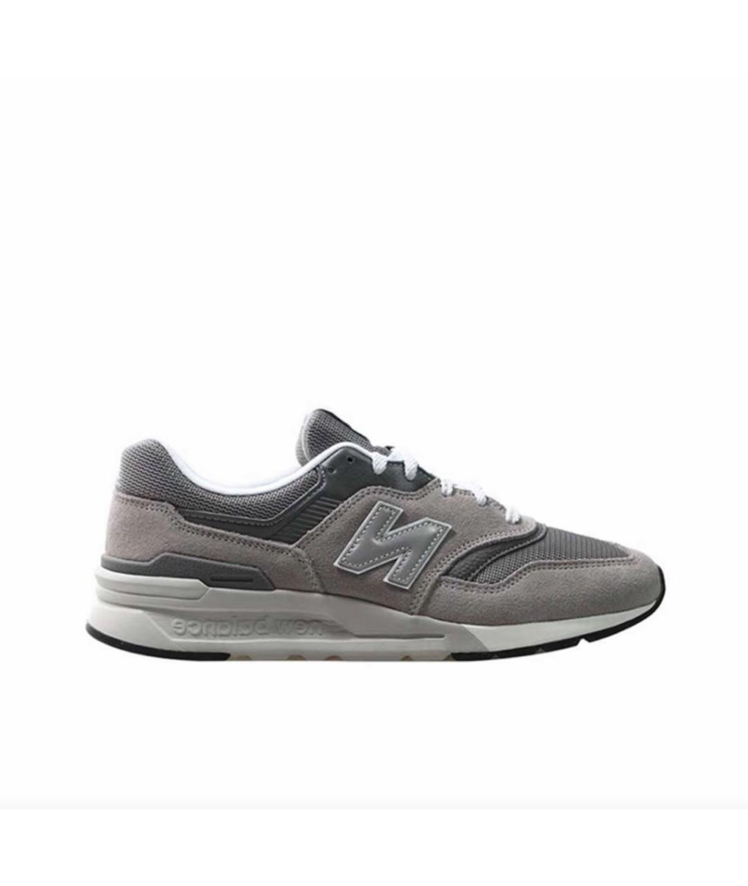 NEW BALANCE Серые замшевые низкие кроссовки / кеды, фото 1