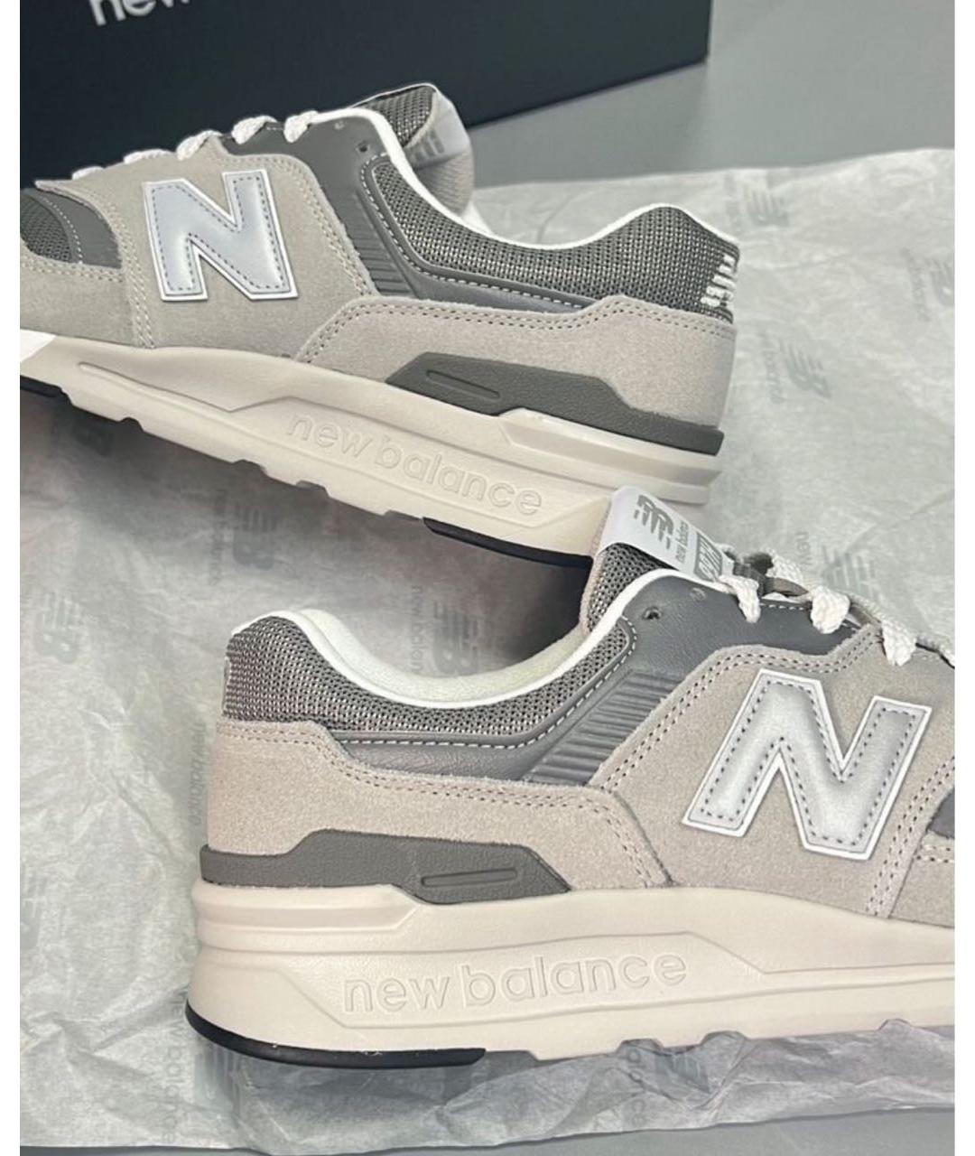 NEW BALANCE Серые замшевые низкие кроссовки / кеды, фото 7