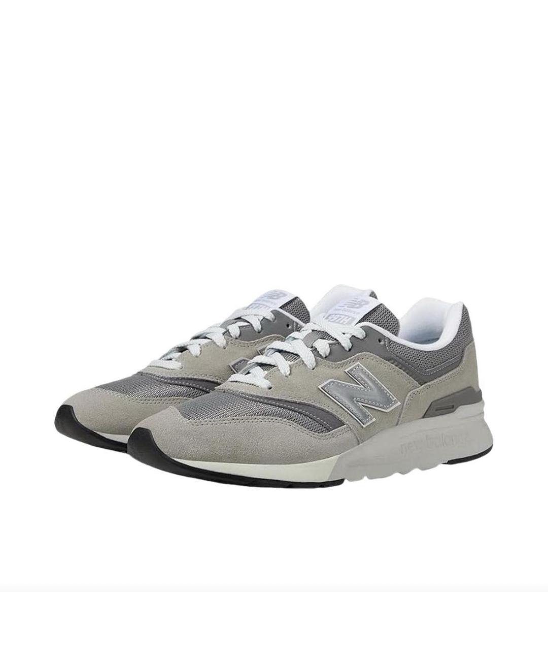 NEW BALANCE Серые замшевые низкие кроссовки / кеды, фото 2