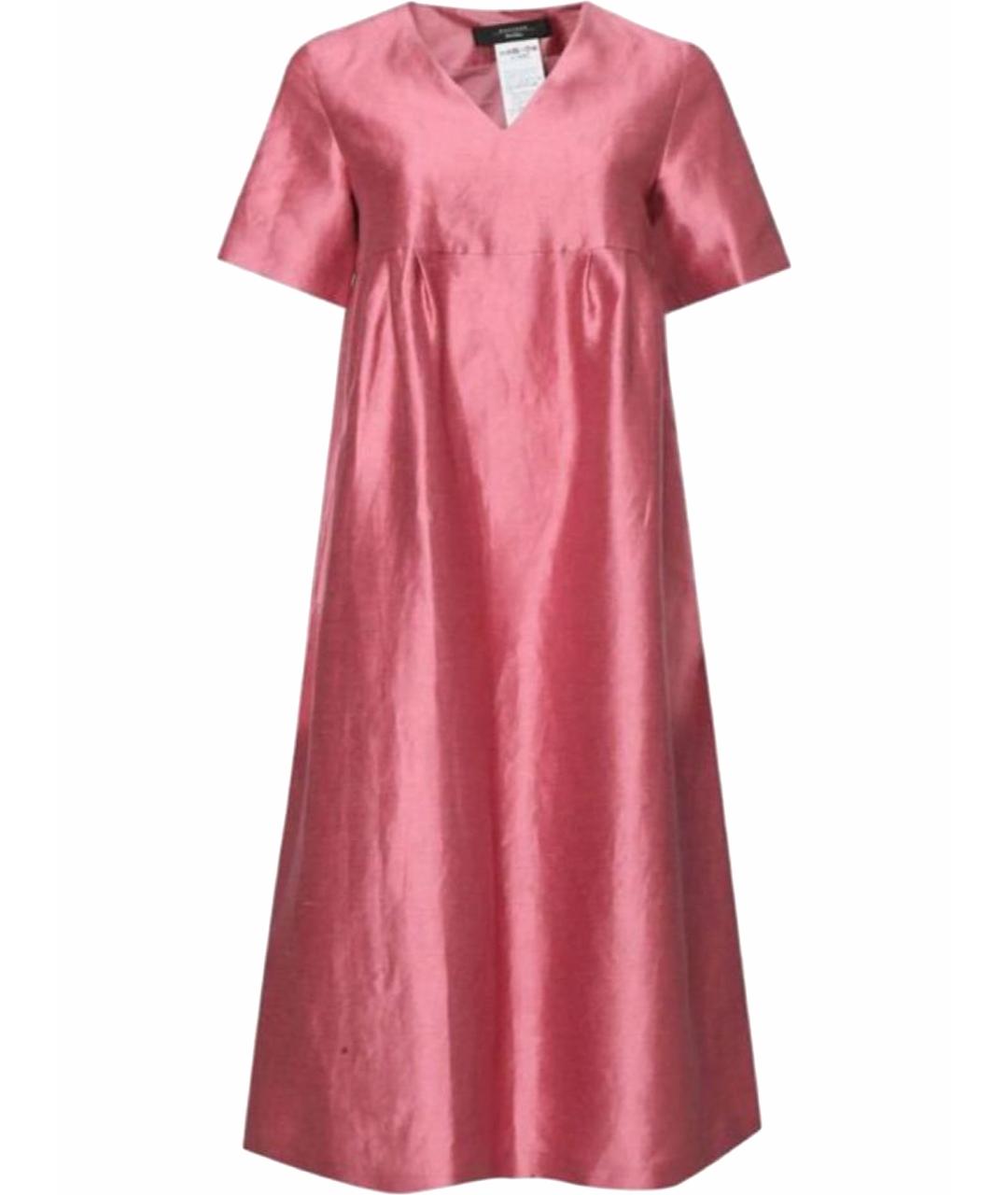 WEEKEND MAX MARA Розовое льняное повседневное платье, фото 1