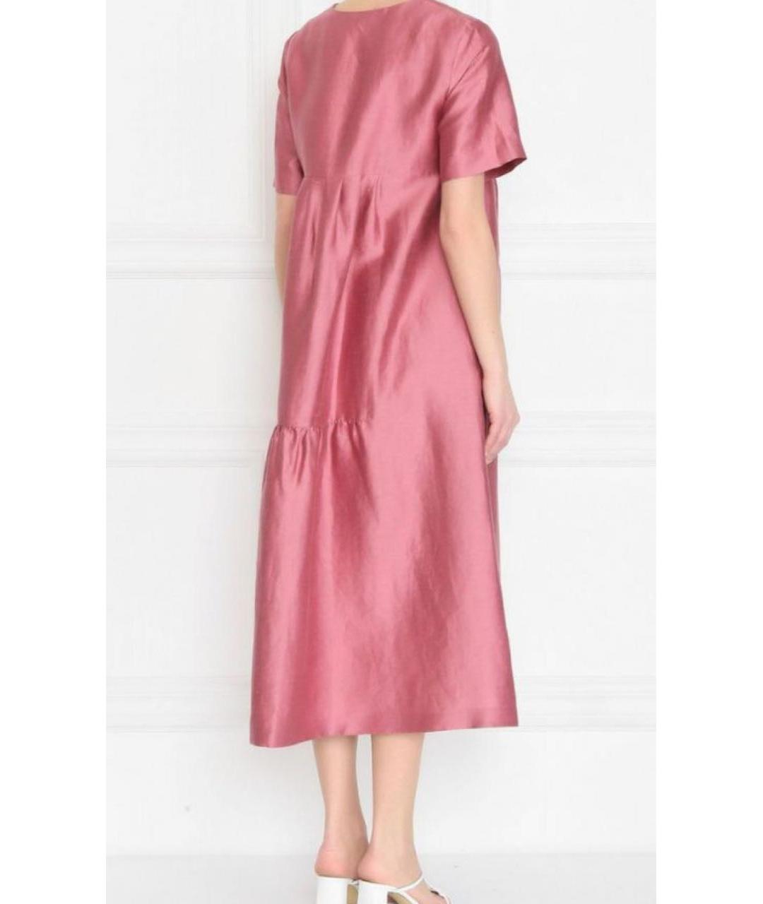 WEEKEND MAX MARA Розовое льняное повседневное платье, фото 2