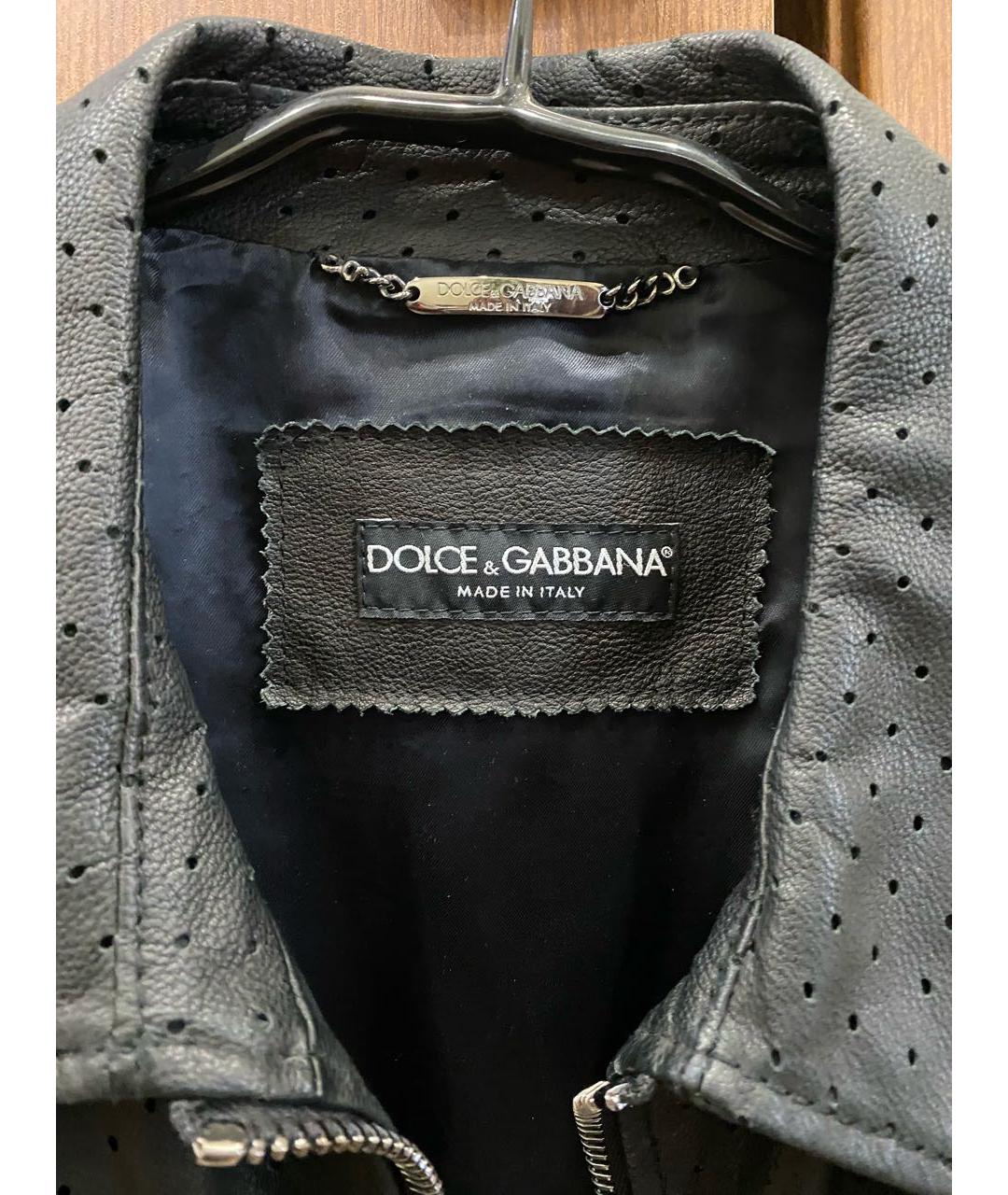 DOLCE&GABBANA Черная кожаная куртка, фото 3