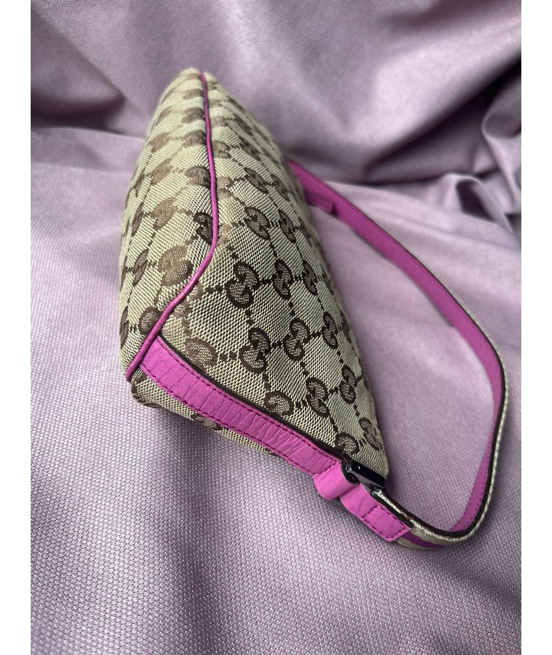 GUCCI Бежевая кожаная сумка с короткими ручками, фото 3