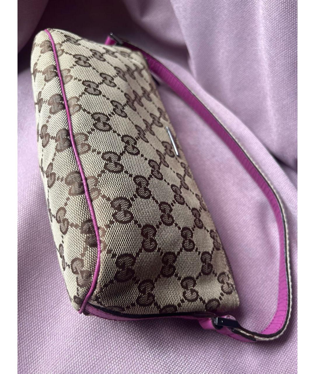 GUCCI Бежевая кожаная сумка с короткими ручками, фото 4