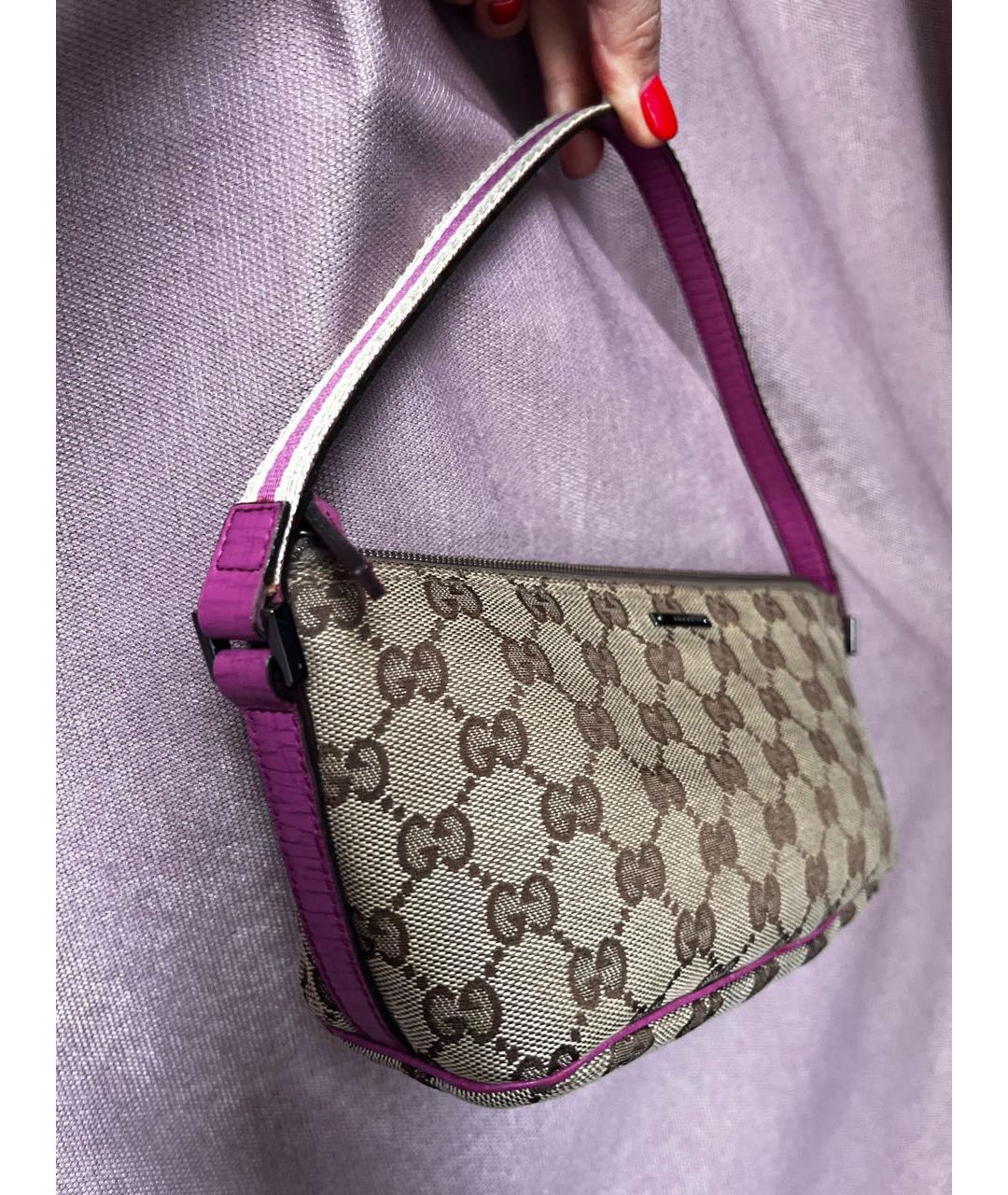 GUCCI Бежевая кожаная сумка с короткими ручками, фото 2