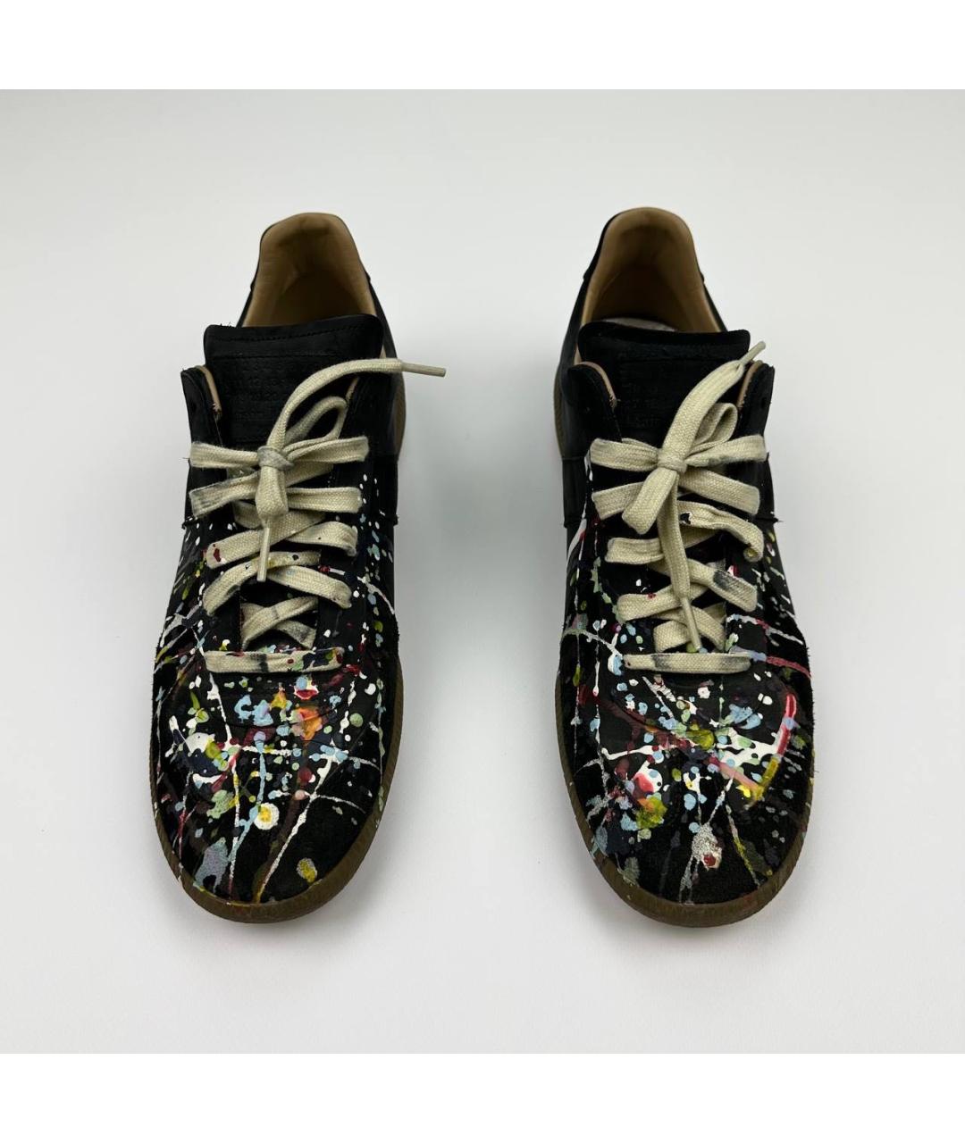 MAISON MARGIELA Темно-синие замшевые низкие кроссовки / кеды, фото 3