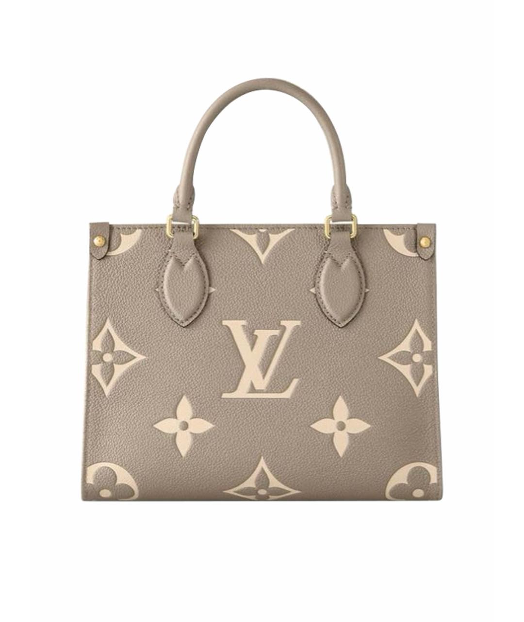 LOUIS VUITTON Бежевая кожаная сумка с короткими ручками, фото 1
