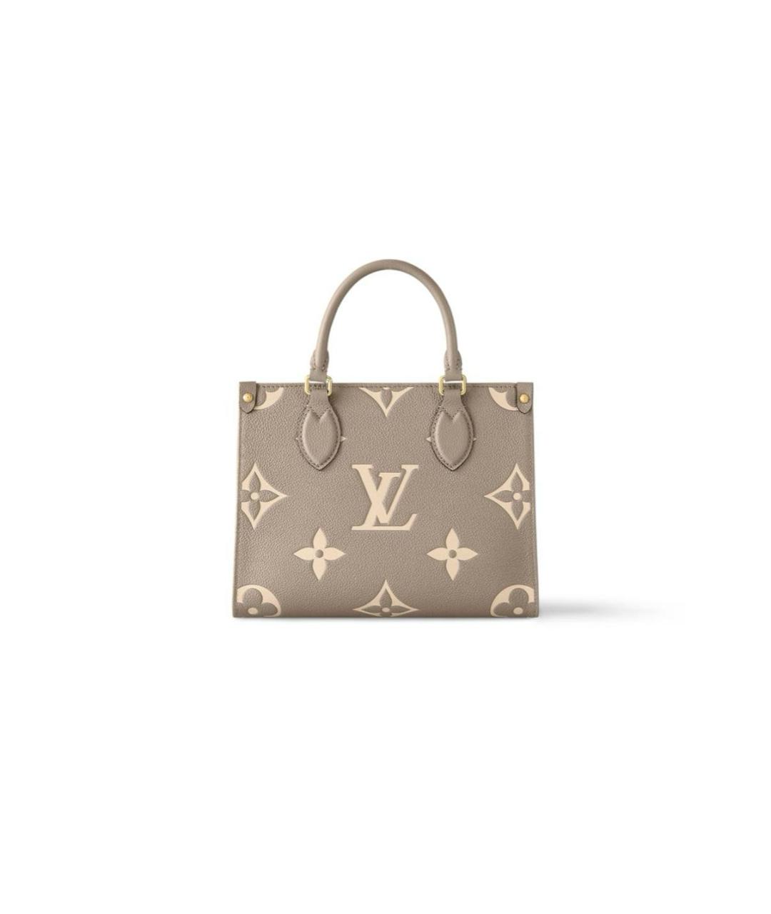 LOUIS VUITTON Бежевая кожаная сумка с короткими ручками, фото 9