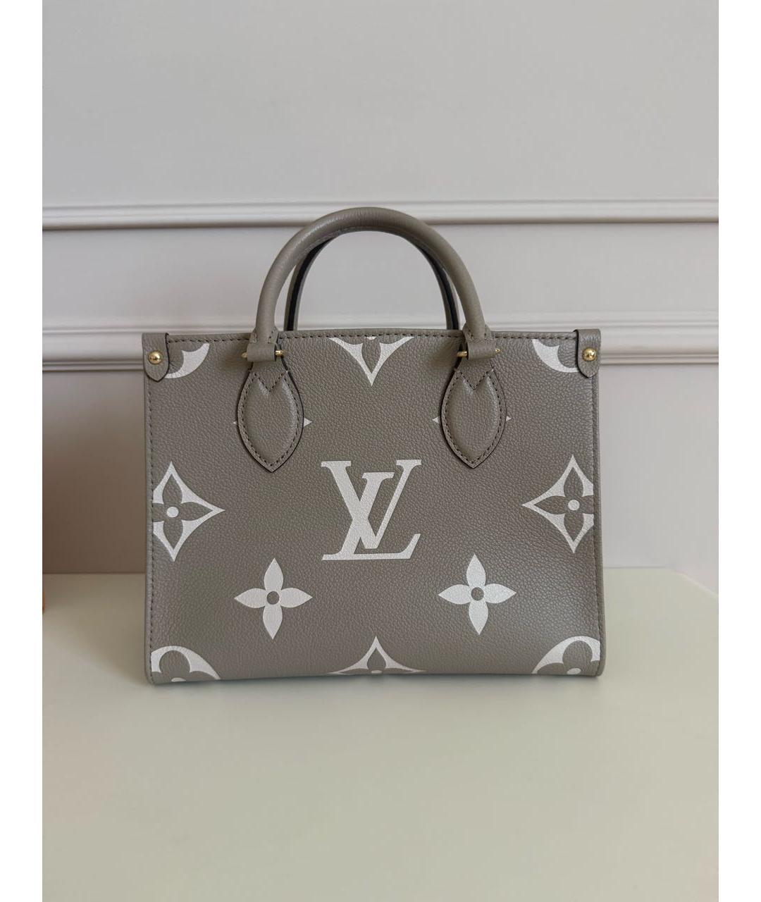 LOUIS VUITTON Бежевая кожаная сумка с короткими ручками, фото 3
