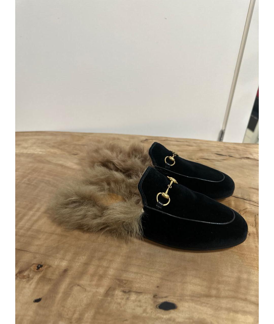 GUCCI Черные бархатные мюли, фото 4
