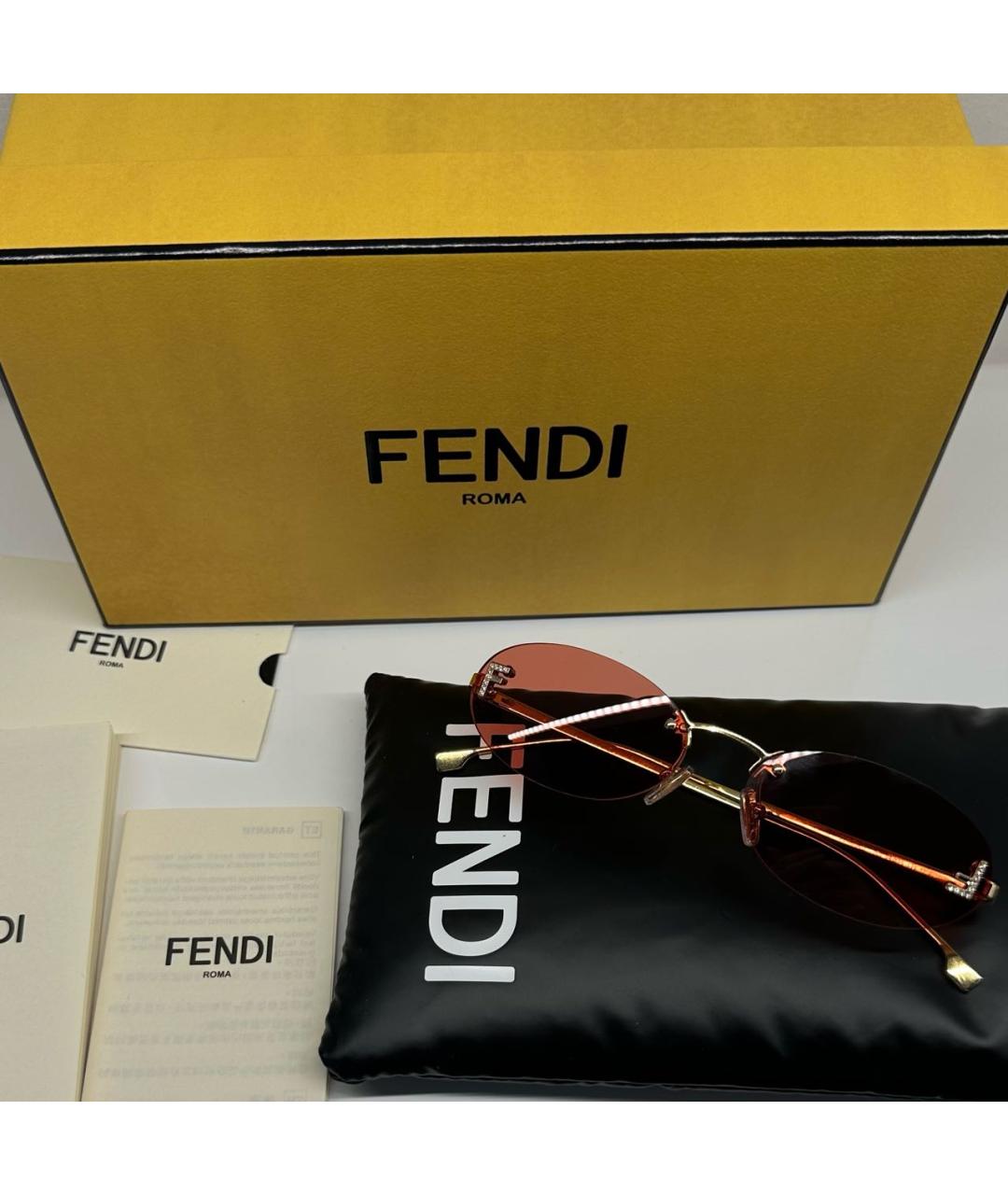 FENDI Коралловые металлические солнцезащитные очки, фото 6