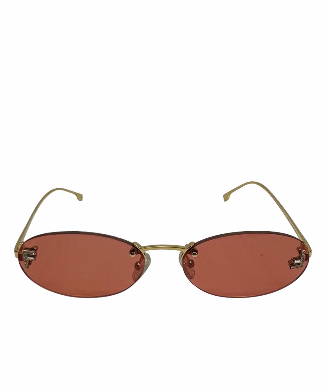 FENDI Коралловые металлические солнцезащитные очки, фото 1