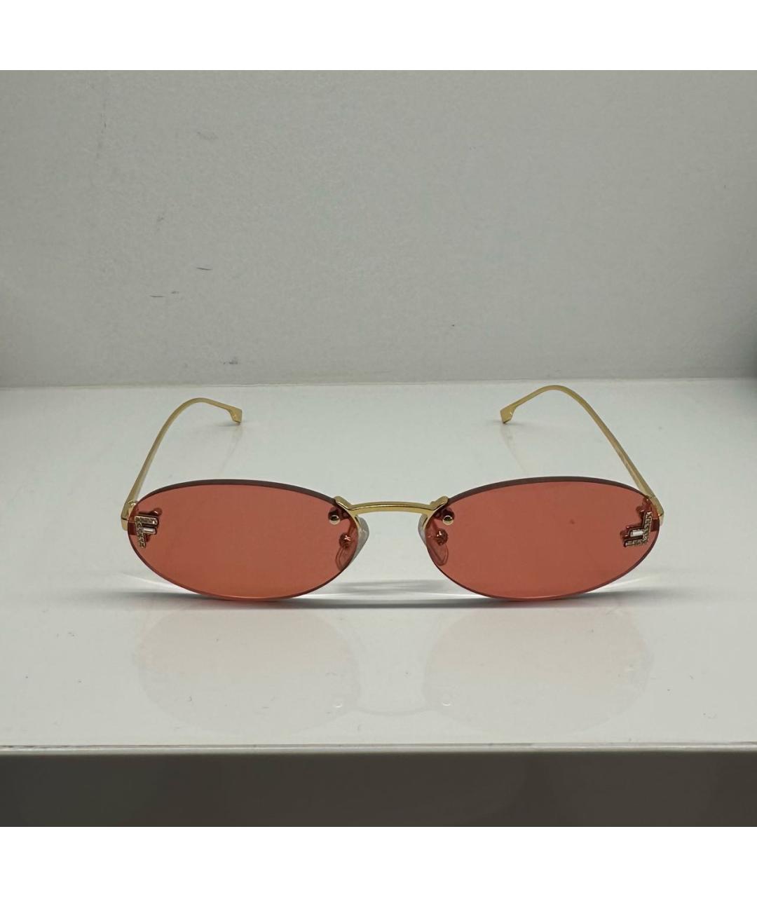 FENDI Коралловые металлические солнцезащитные очки, фото 9