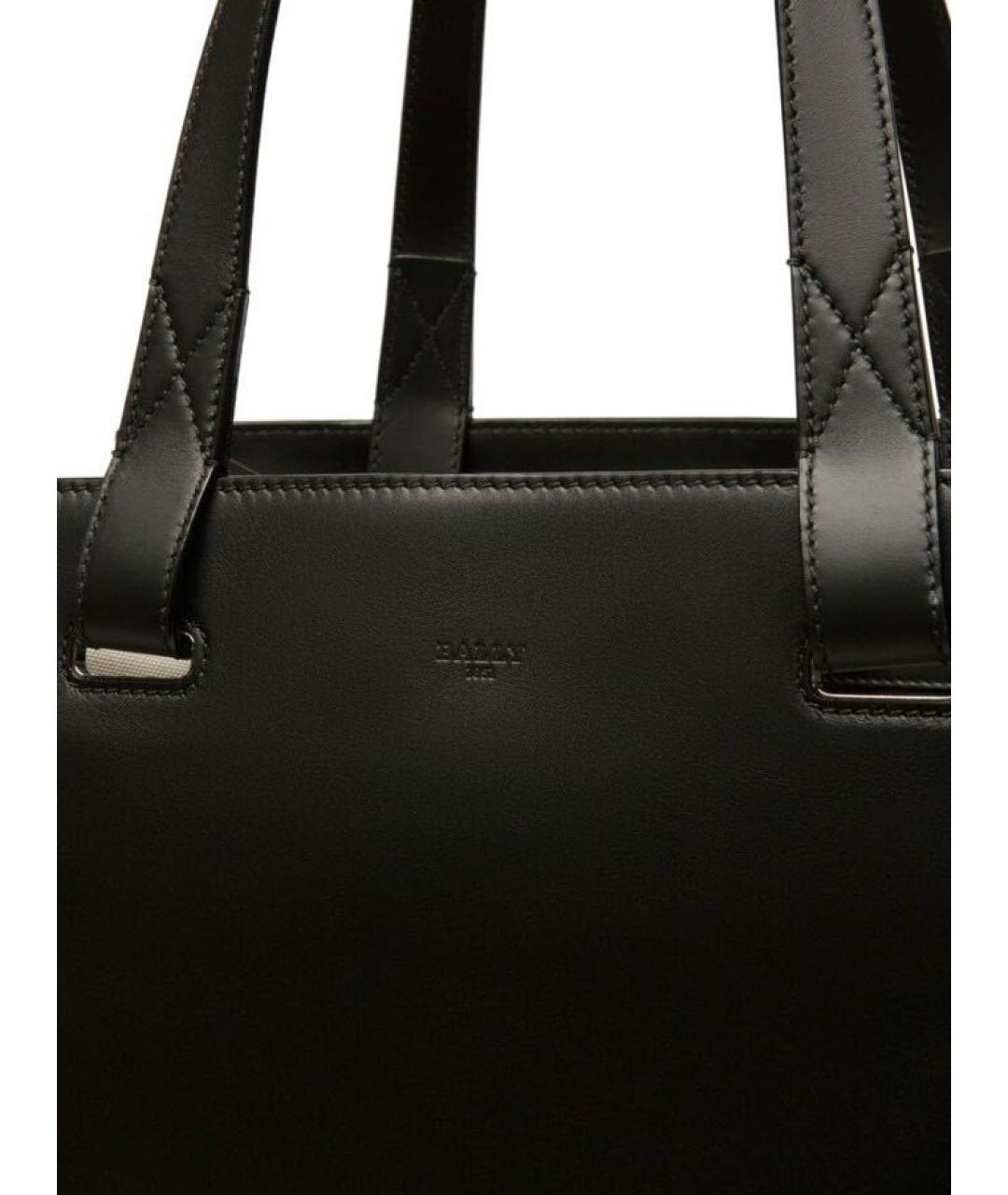 BALLY Черная кожаная сумка тоут, фото 3