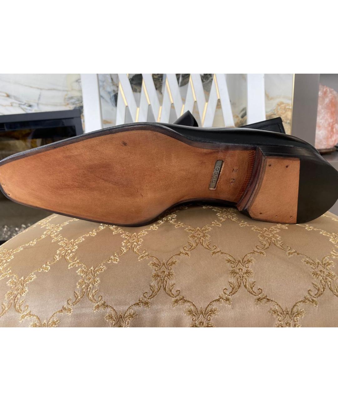 GUCCI Черные кожаные лоферы, фото 5