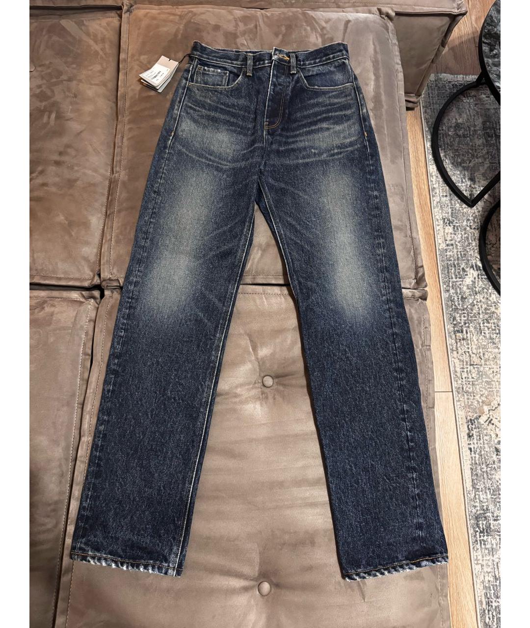 BALENCIAGA Темно-синие хлопковые прямые джинсы, фото 5