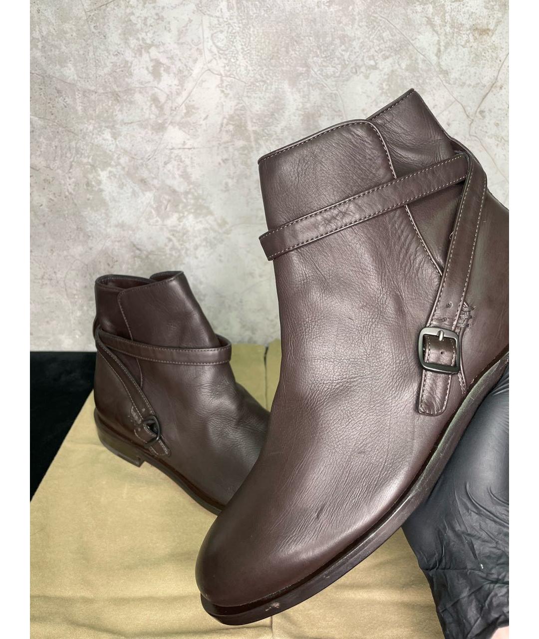 BOTTEGA VENETA Коричневые кожаные туфли, фото 5