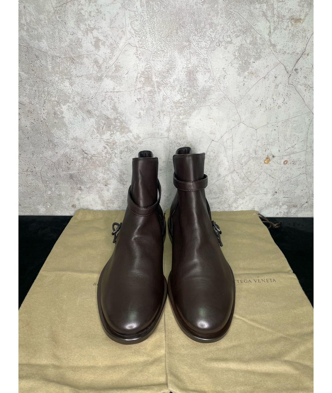 BOTTEGA VENETA Коричневые кожаные туфли, фото 2