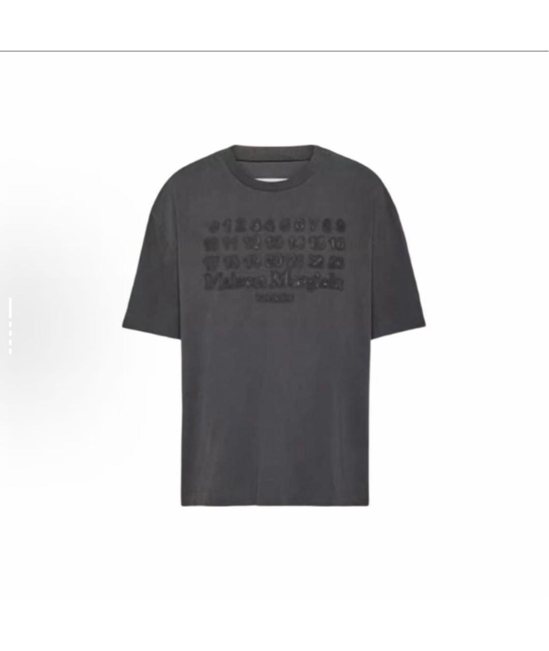MAISON MARGIELA Антрацитовая хлопковая футболка, фото 6