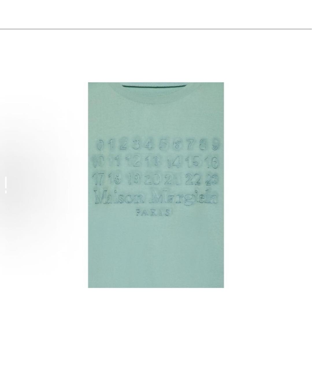 MAISON MARGIELA Голубая хлопковая футболка, фото 3