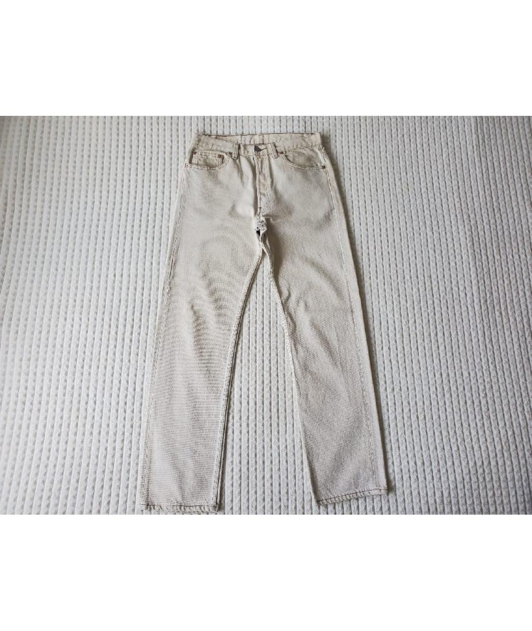 LEVI'S Бежевые хлопковые прямые джинсы, фото 7