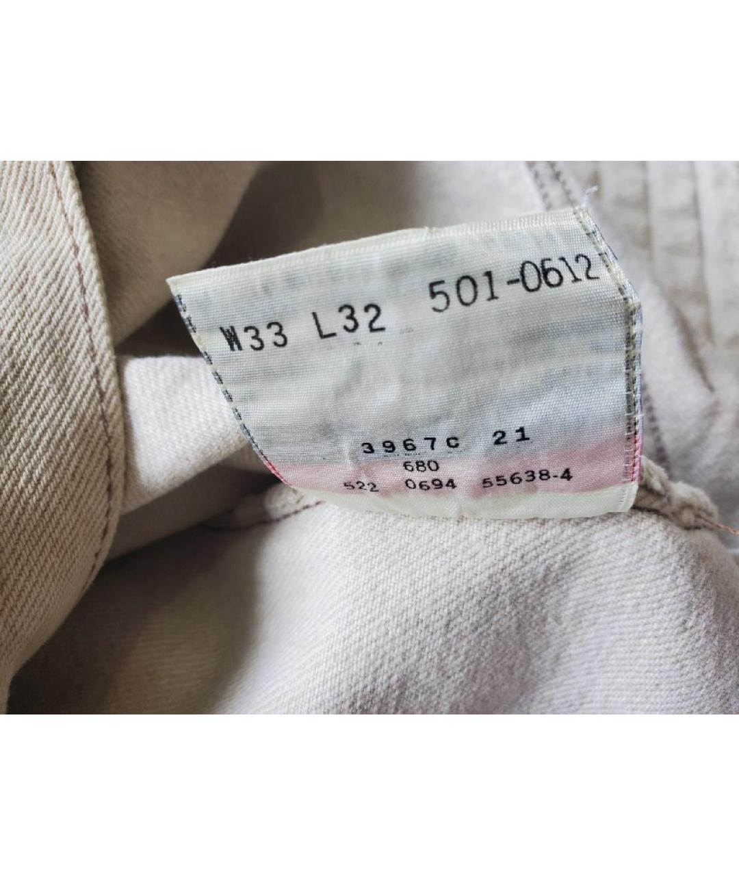 LEVI'S Бежевые хлопковые прямые джинсы, фото 5