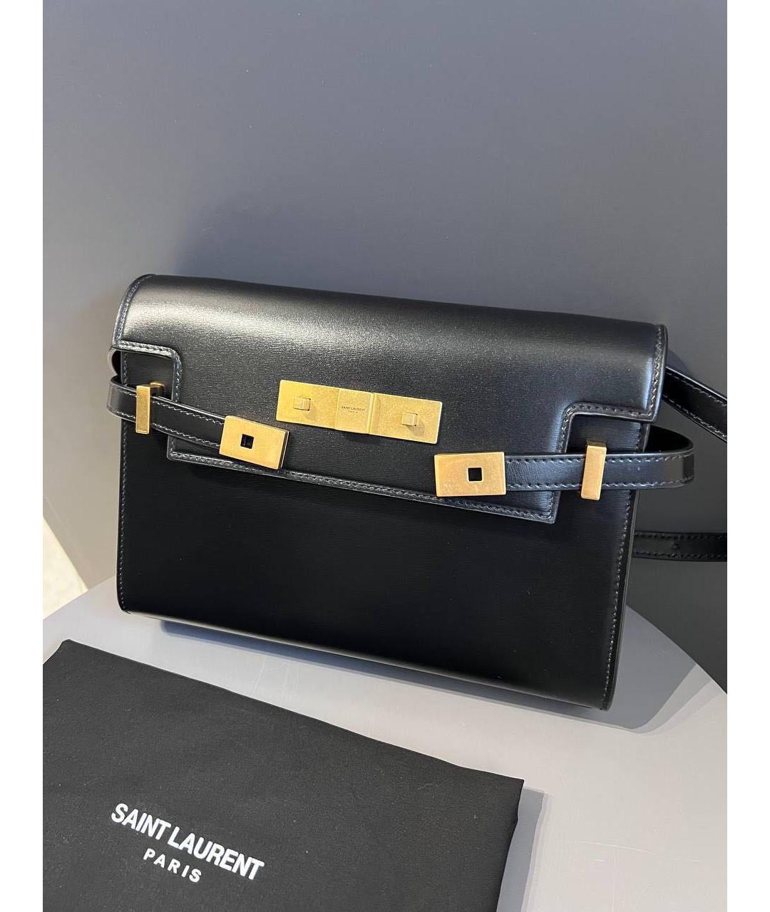SAINT LAURENT Черная кожаная сумка через плечо, фото 4