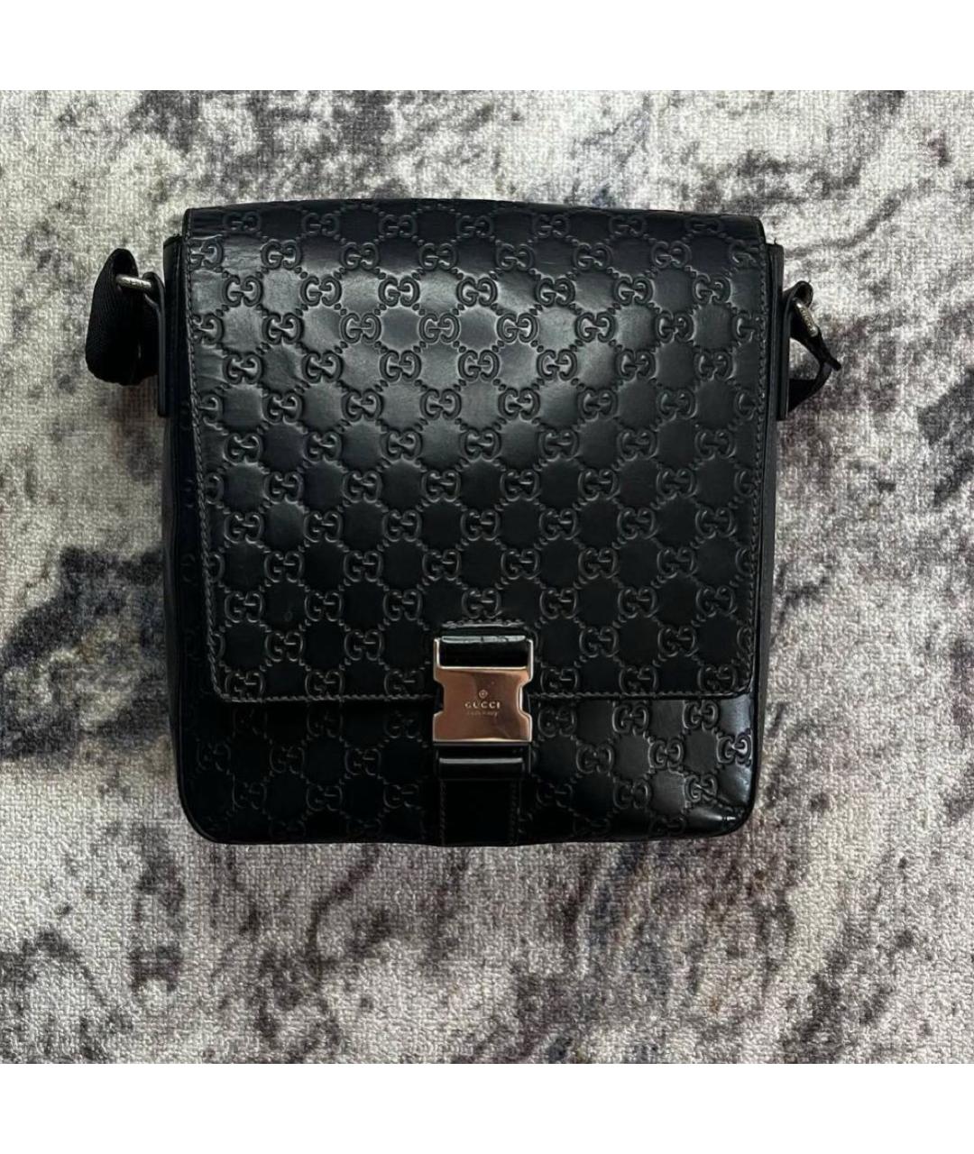 GUCCI Черная кожаная сумка на плечо, фото 5