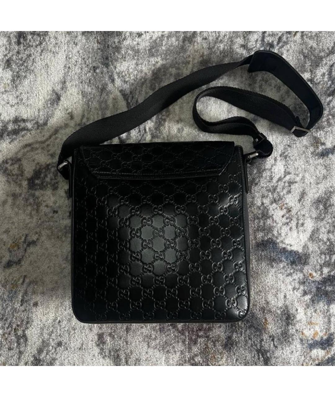 GUCCI Черная кожаная сумка на плечо, фото 3