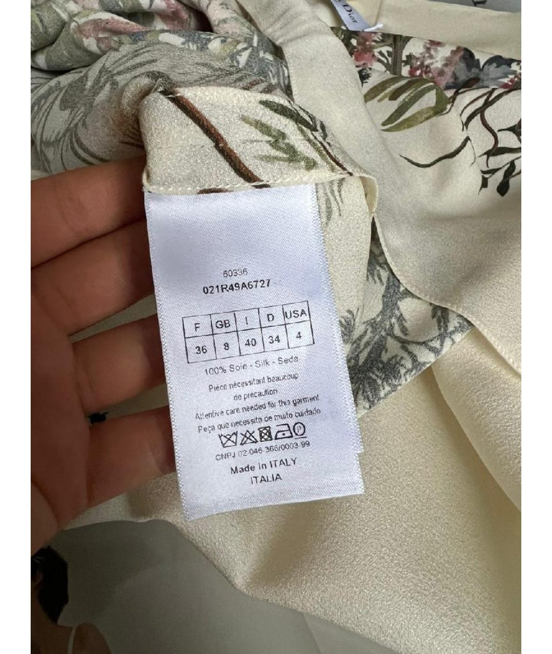 CHRISTIAN DIOR Белое шелковое повседневное платье, фото 5