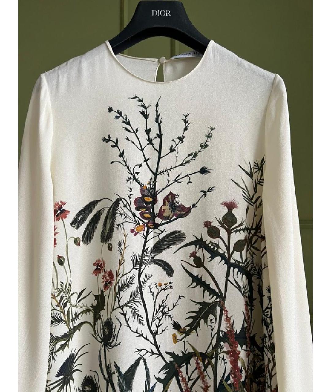 CHRISTIAN DIOR Белое шелковое повседневное платье, фото 3
