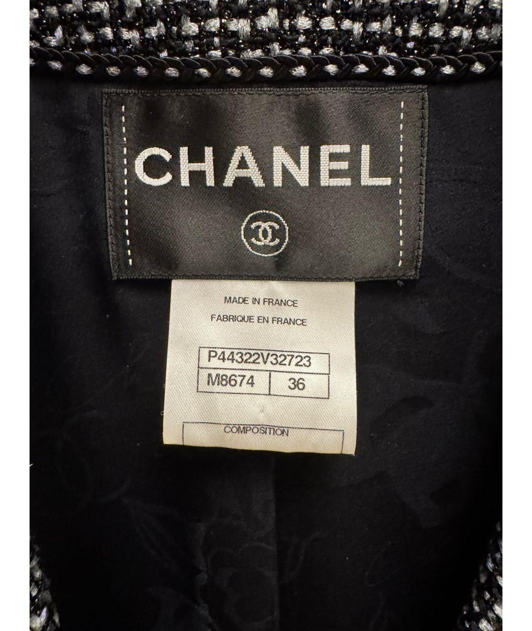 CHANEL Антрацитовый полиэстеровый жакет/пиджак, фото 3