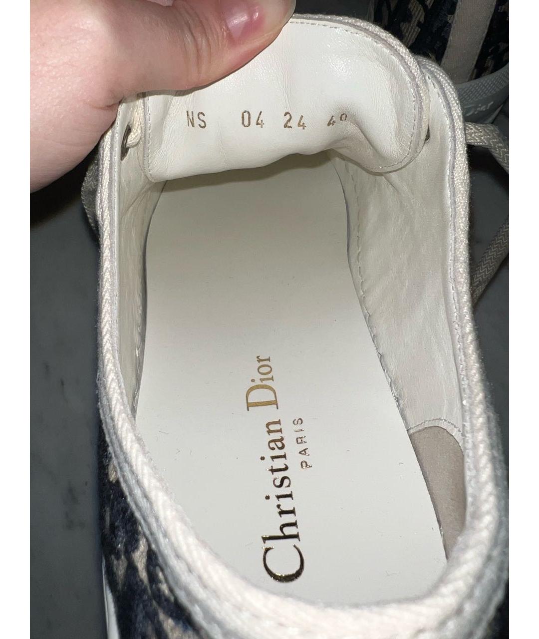 CHRISTIAN DIOR Бежевые текстильные кеды, фото 6