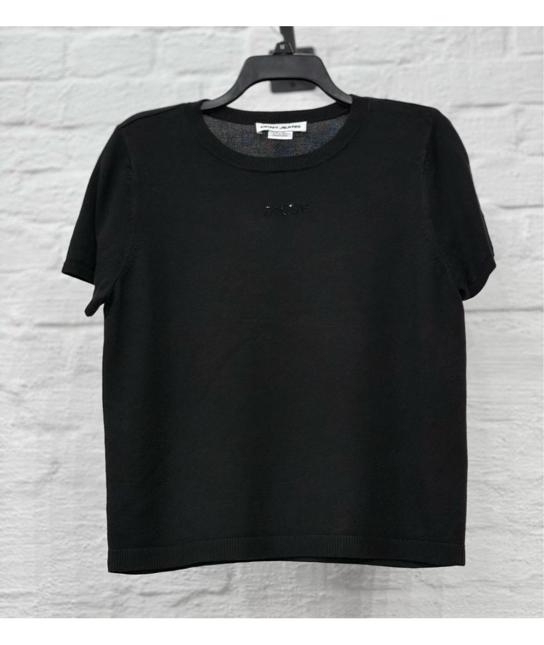 DKNY Черная вискозная футболка, фото 5