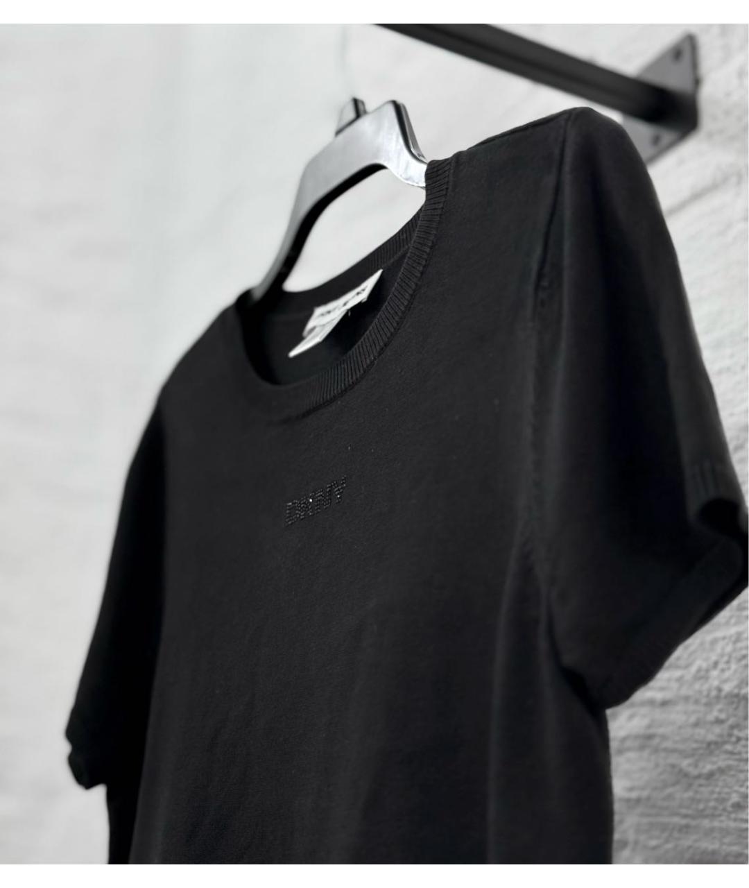 DKNY Черная вискозная футболка, фото 4
