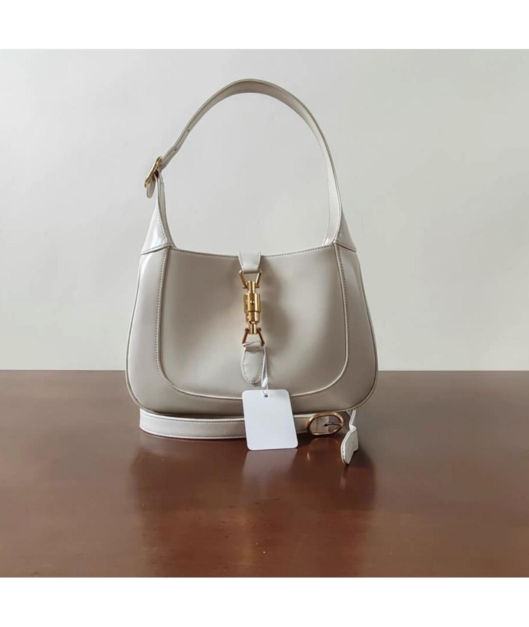 GUCCI Белая кожаная сумка с короткими ручками, фото 9
