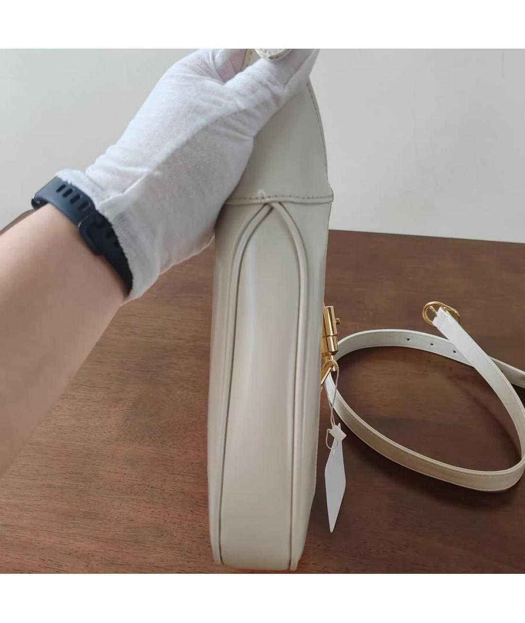 GUCCI Белая кожаная сумка с короткими ручками, фото 7
