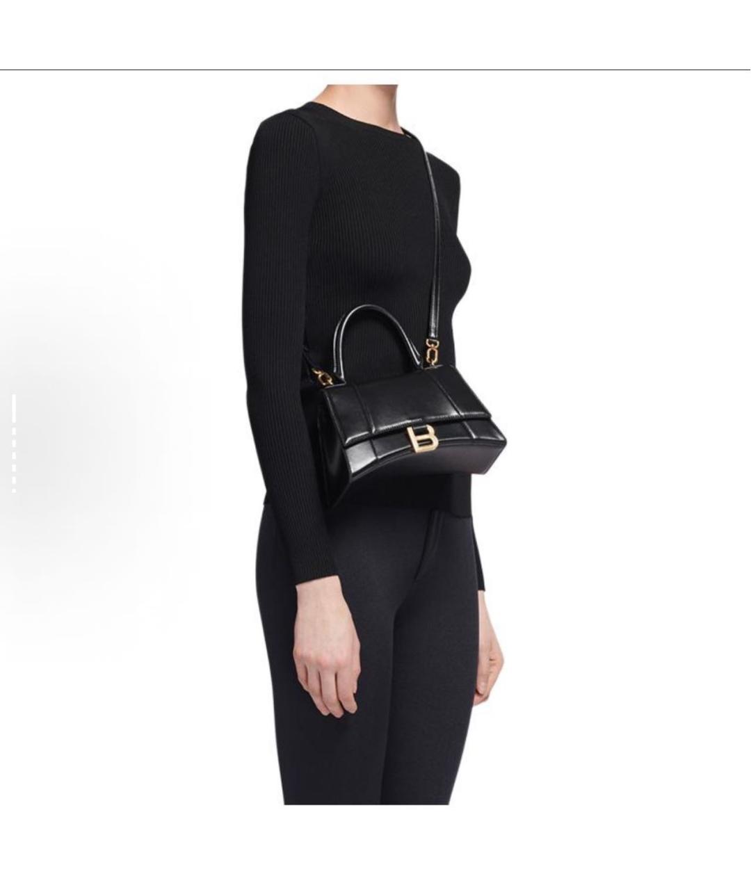 BALENCIAGA Черная кожаная сумка с короткими ручками, фото 7