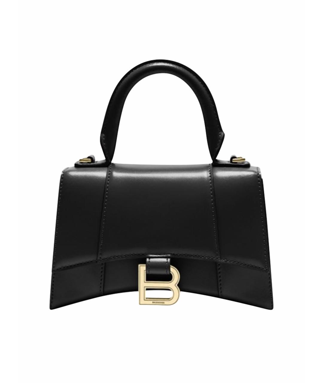 BALENCIAGA Черная кожаная сумка с короткими ручками, фото 1