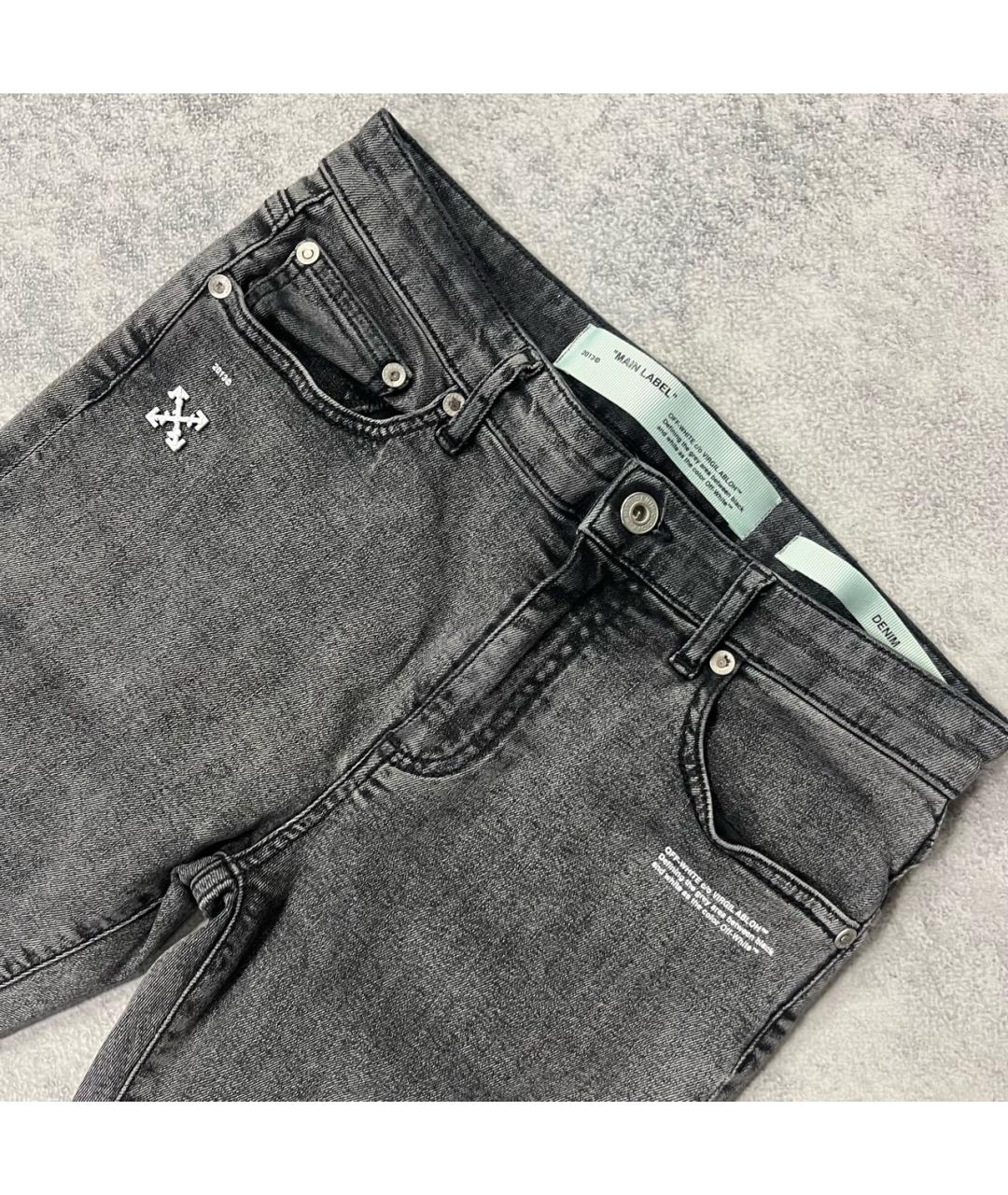 OFF-WHITE Серые хлопко-эластановые шорты, фото 3
