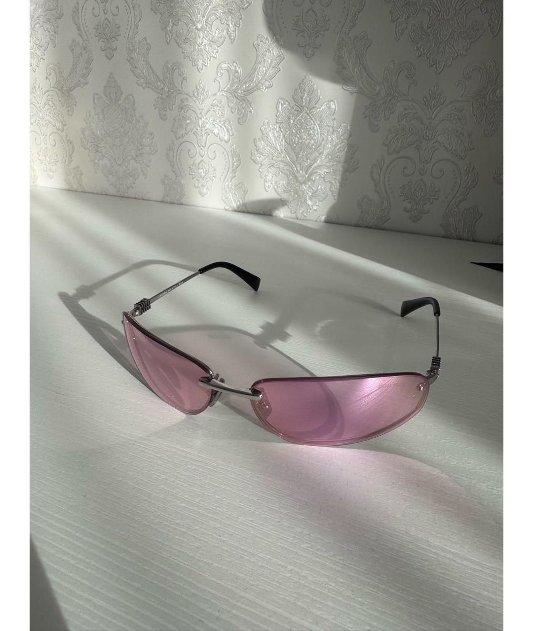 MIU MIU Розовые металлические солнцезащитные очки, фото 2