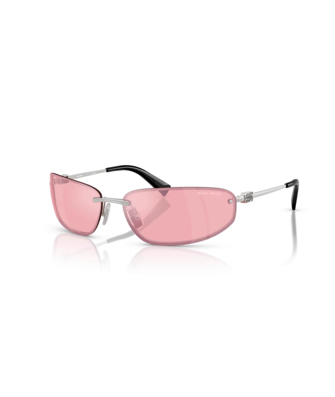 MIU MIU Розовые металлические солнцезащитные очки, фото 6