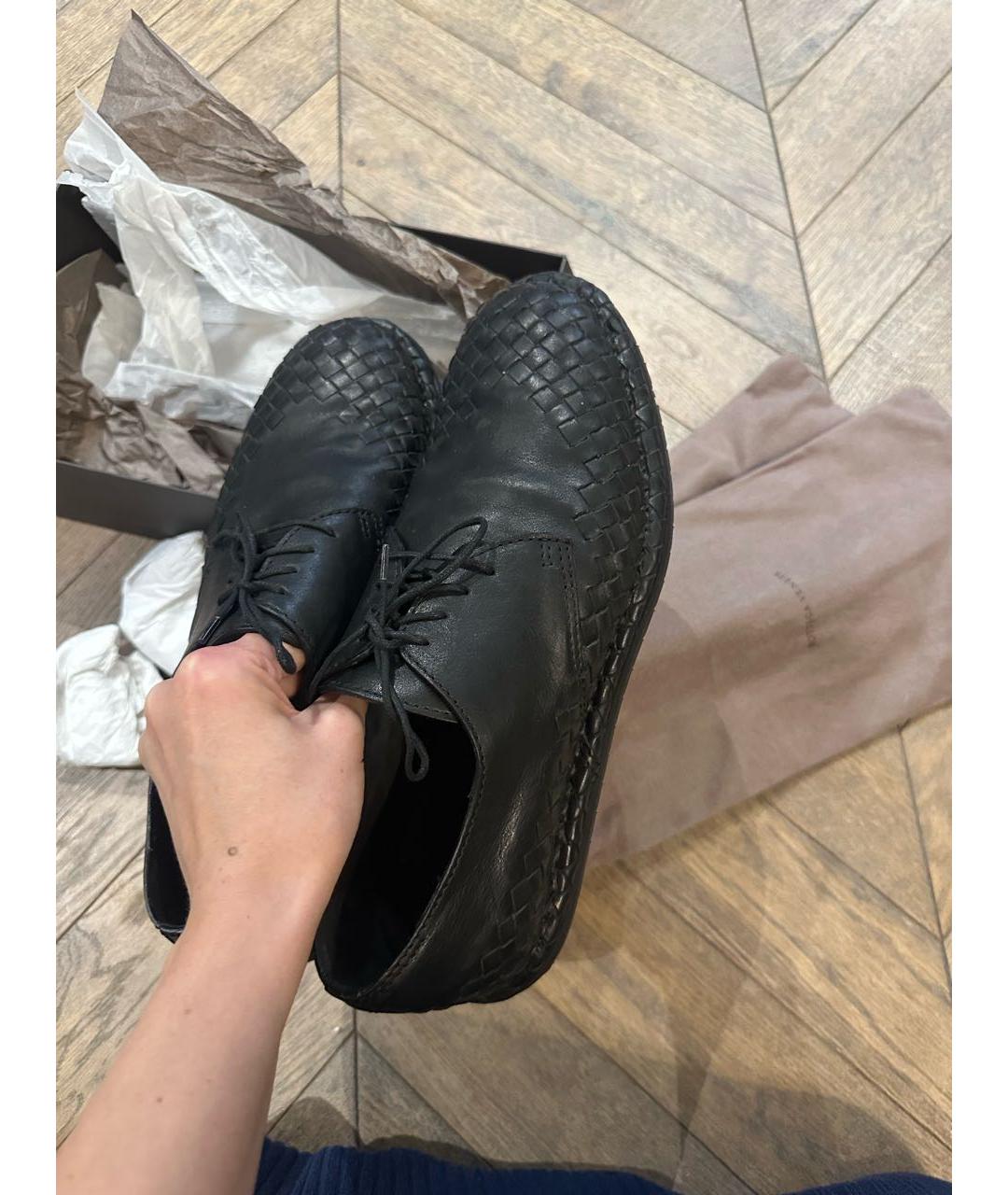 BOTTEGA VENETA Черные кожаные низкие ботинки, фото 3